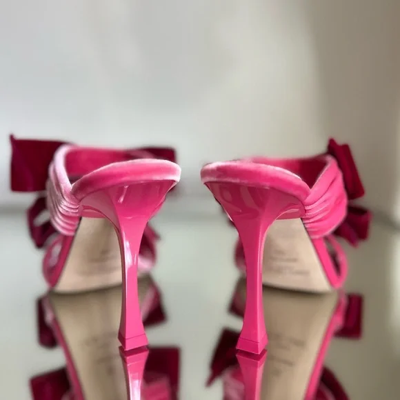 New JIMMY CHOO Flaca 100 Bow-Embellished Velvet Mules 36 $1,095 - Picture 12 of 15